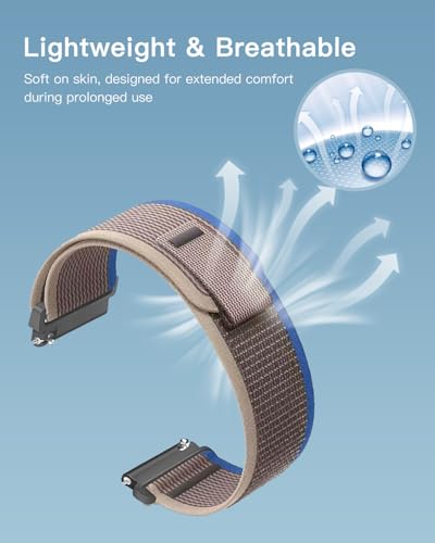 Correa de nylon para Garmin Forerunner 970 azul gris miniatura 3