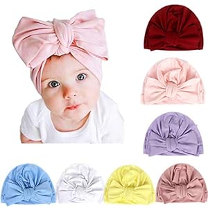 Simoda Hoofdband voor kinderen, 7/8 stuks, superzacht katoen, Boheemse, mooie tulband, muts met knot