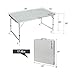 REDCAMP Aluminum Camping Table 4 Foot, Portable Folding Table Adjustable Height Lightweight for Picnic Beach Outdoor Indoor, White 48 x 24 inches