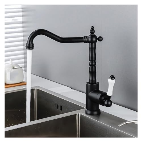 Robinet de Cuisine en Laiton Antique HJMMHX - Mitigeur Évier Rétro Eau Chaude et Froide