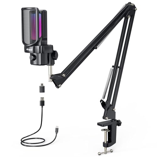 Image of Akkord USB Microphone with Boom Arm - 192kHz /24Bit Cardioid Condenser Mic for Podcasting, Streaming, Gaming, Voice Recording - Plug & Play, Shock Mount, Pop Filter for PC /Mac
