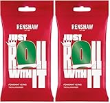 Renshaw Zuckerpaste, Rollfertige Zuckerpaste für Torten - Smaragdgrün, 250 g (Packung mit 2 Stück)