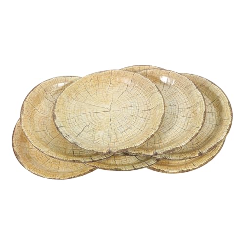 Wood Grain Paper Dessert Plates (10-Pack)