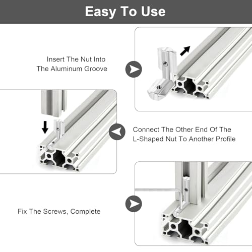 T-Nut Innenwinkel 10 Stück Innenwinkel Winkelverbinder 4040 Nut 8 M6 T-Nut Innenwinkel 90° L-Form Inneneckverbinder Eckverbinder mit Schrauben Außenwinke