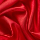 Precut Satin Fabric - Silky, Shiny, Soft Charmeuse Satin - Cloth Fabric by The Yard (2 Yard x 57 inch) - Red Fabric for Dress, Wedding Decorations, Draping, Sewing, Table Cloth, DIY Crafts