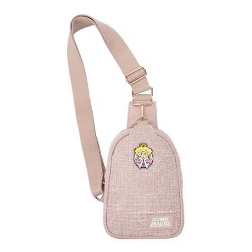 Super Mario Brothers Princess Peach Sling Bag With Adjustable Strap