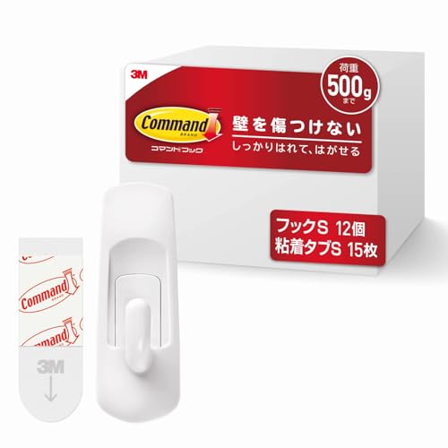 3M コマンド 壁掛け 粘着 フック パック Sサイズ 12個 CMS-GP-E (× 5)の商品画像（Amazon）