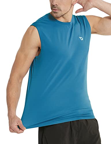 baleaf Men's Tank Top Sleeveless Shirts Quick Dry Muscle t Shirts Gym Workout Running Athletic Cool Tech Tops Blue L