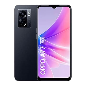 OPPO A77 5G Smartphone, MediaTek Dimensity 810 5G, 6.56” LCD HD+ 90Hz, 48MP+2MPrear camera, 8MP front camera, RAM 4GB + ROM 64GB with RAM expansion, 5000mAh 33W Supervooc, Midnight Black