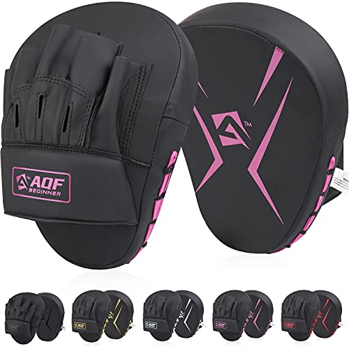 AQF Manoplas Boxeo, Almohadillas de Boxeo, Paos Boxing Mitones, Muay Thai Rex Cuero Curvo Guantes Boxeo, Almohadillas De Enfoque, Focus Pads para MMA & Karate Patas De Oso