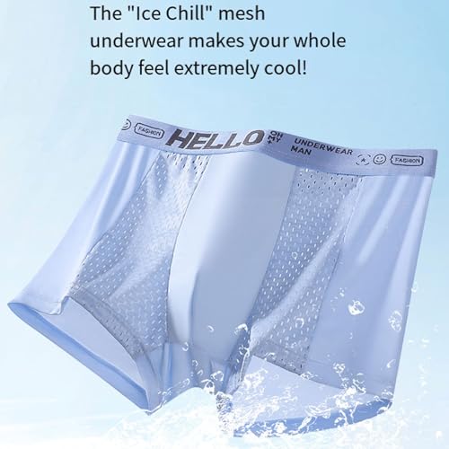 Hello Underwear for Men, Men's Mesh Ice Silk Underwear, Low Rise Boxer Briefs, Mens Breathable Trunks2