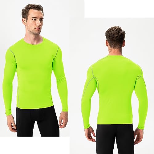 Men's Compression Shirts Long Sleeve Athletic T-Shirts Workout Running Tops Quick Dry Baselayer Undershirts for Football4