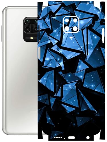 Image of AtOdds - Full Body Back Screen Guard Protector Film - Lamination Wrap Skin Sticker Compatible with REDMI Note 9 PRO MAX | Scratchproof Matte Finish (Blue Crystals)