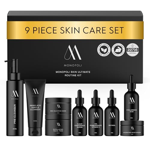 Monopoli Skin Care Set | Complete Routine: 9-Piece Face Care Set ...