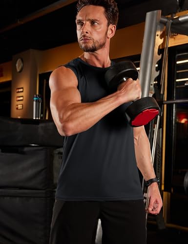 TACVASEN Sleeveless Shirts for Men 2-Pack Quick Dry Tank Tops Lightweight UPF 50+ Running Gym Workout Muscle Shirts2