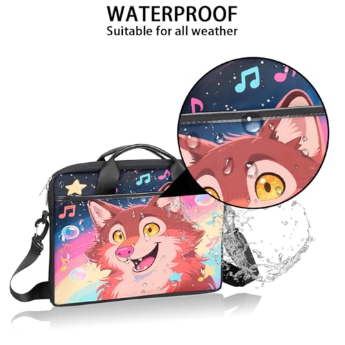Maletín para laptop de 15 pulgadas estilo lobo con correa miniatura 3