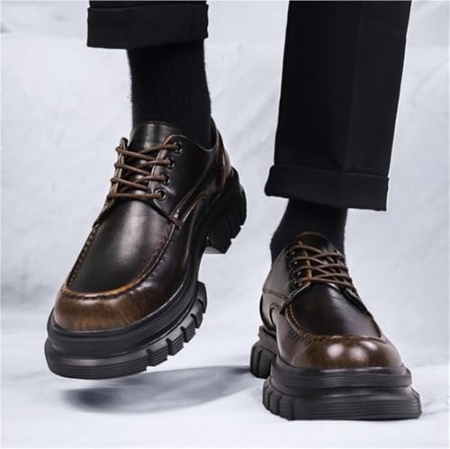 Retro Dress Oxford Shoes Platform Lace Up Casual Round Toe Non Slip Heightening Shoes Business Commuting Party Daily3