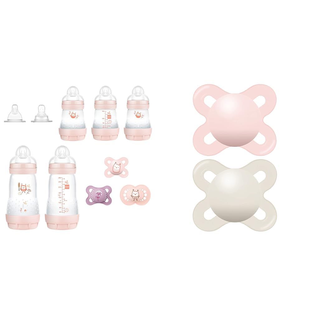 MAM Newborn Essentials Baby Essentials – Juego de regalo mate (9 piezas) y chupete original para bebé recién nacido, el mejor chupete para bebés
