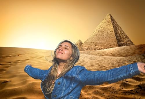 Fondo fotográfico 7x5 ft Egipto con pirámides miniatura 3