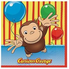 Party America 16 Curious George Beverage Napkins