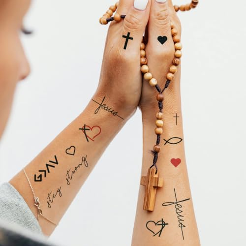 10+ Tattoos Jesus Tattoo Set - Jesus Temporary Tattoo Set/Cross