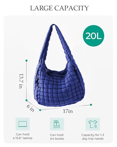 Image of Puffer Tote Bag, Quilted Tote Bag Crossbody Bags for Travel, Gym, Work