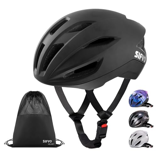 SIFVO Rennrad Helm, Fahrradhelm Erwachsene mit Magnetschnalle verstellbar 56-61cm, Leichter Helm Fahrrad für Herren und Damen Rennradhelm