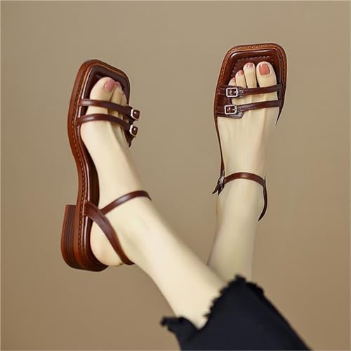 Women's Flat Sandals Dressy Summer Sandals Strappy With Square Open Toe For Daily Work Dressy Formal Party Wedding2