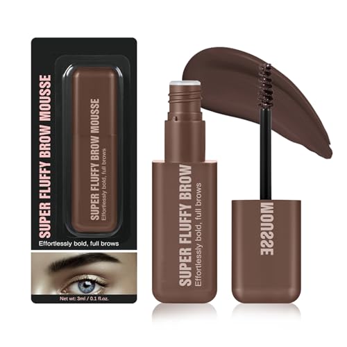Gel mousse voluminizador para cejas, pomada suave y ligera para cejas, tinte para cejas con color que dura todo el día, gel máscara para cejas, resistente a la rigidez (04# Black Brown)