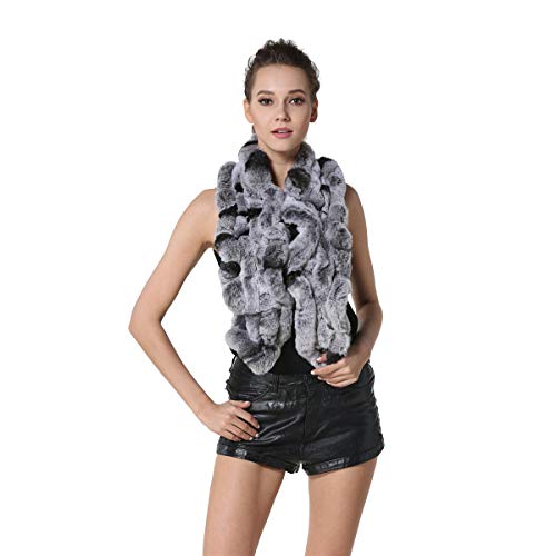 KAISHIN Real Fur Scarf for Women Rex Rabbit Fur Long Scarves Ladies Winter Thickening Warm Collar2
