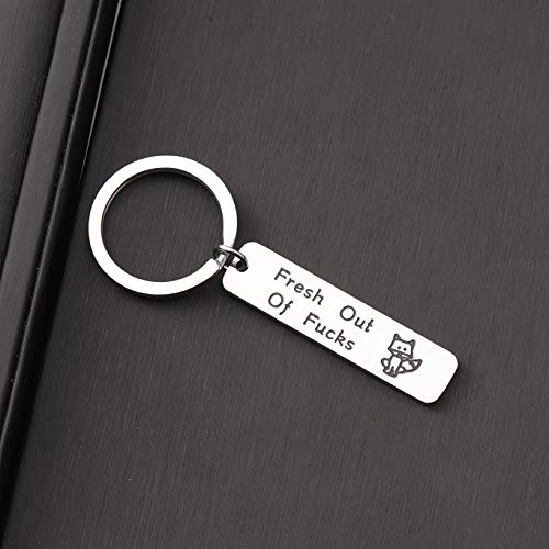 MYOSPARK Fresh Out Of Fucks Keychain Zero Fox Given Gift Sarcastic Gift Funny Gift For Friends2