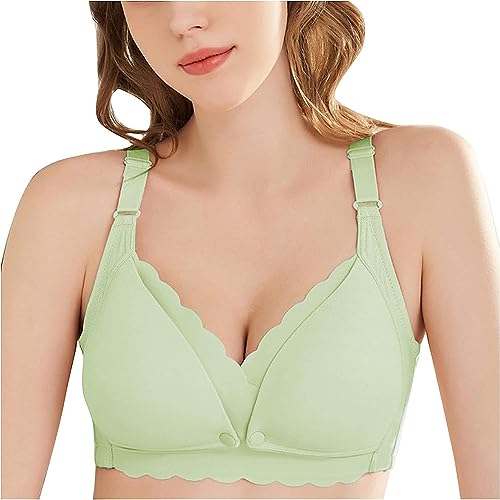 Image of ELEG & STILANCE Maternity Feeding Bra Padded Nursing Bra with Adjustable Straps Easy Baby Breastfeeding New Moms Back Hook Closure