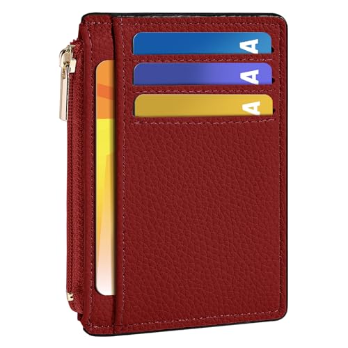 Image of Tipmile Womens Credit Card Holder Wallet, Small Slim RFID Blocking Sleeve | Mini Tiny Cute ID Case, Minimalist Zipper Pocket Wallet, Thin Coin Purse, Mothers Gift