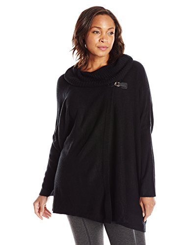 Sag Harbor Women's Plus-Size Cowl Neck Buckle Cashmerlon Sweater