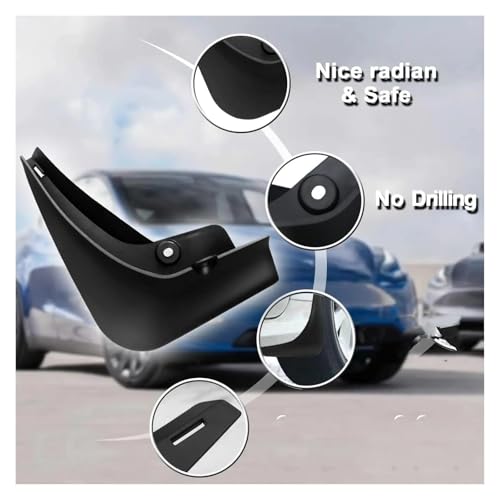Garde-boue pour Tesla Model Y Juniper protection avant arrière 4 pièces anti-sable - 3
