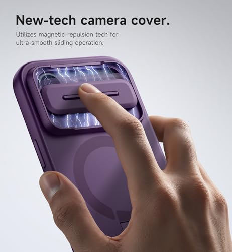 Coque magnétique iPhone 17 Air avec cache caméra et support violet SURITCH - 4