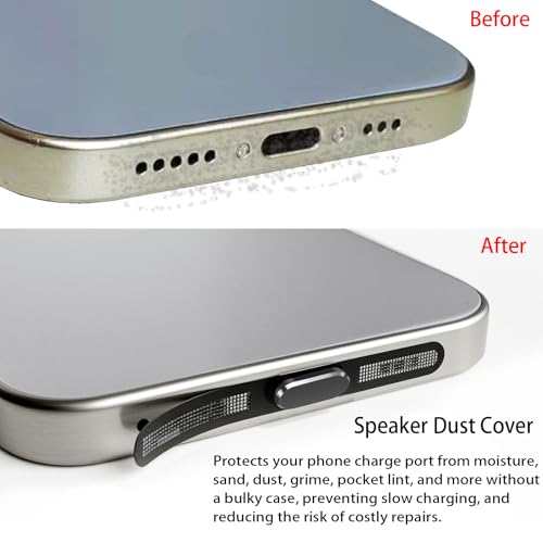 Cubierta de puerto USB C con protector de altavoz para iPhone 17 4