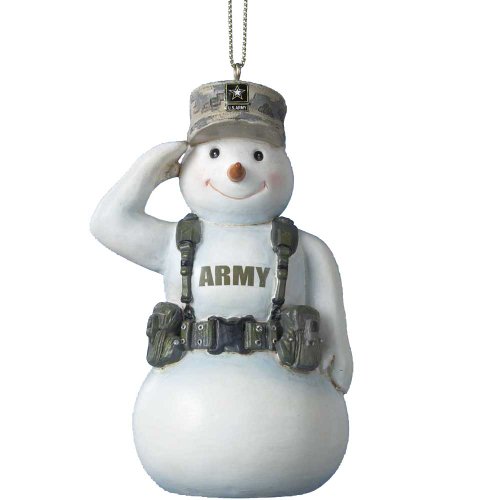 Kurt Adler United States U.S. Army Saluting Snowman in Camo Christmas Ornament