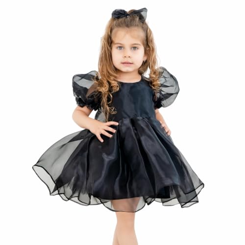 Ivy Organza Flower Girl Dress in Bright Blush with Headband - Organza, Tulle, Satin & Cotton.
