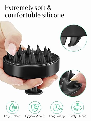 image for HEETA Scalp Massager Hair Growth, Soft Silicone Scalp Scrubber Shampoo