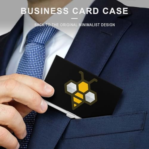 Art Bee with Honeycomb Business Card Holder Slim Credit Case Pocket Name Case Wallet for Men Women3
