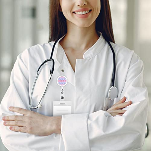 Purple Poodle Polka Dot Printed Retractable Badge Holders Carabiner Badge Holder Retractable Keychain Badge Reel Â€“ Badge Clip With 22.8 Inches Pull Cord #TOP7