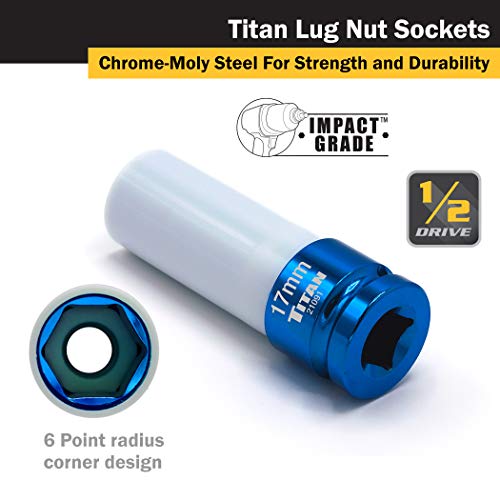 Titan 21091 1/2-Inch Drive X 17Mm Non-Marring Impact Deep Lug Nut Socket #TOP2