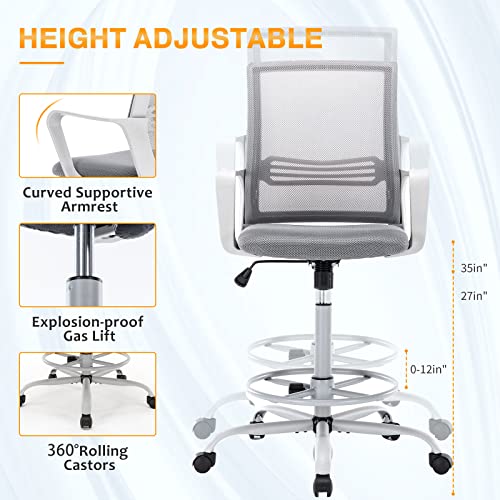 Olixis OF-839F-GY Office Mesh Chair, Grey thumb #2