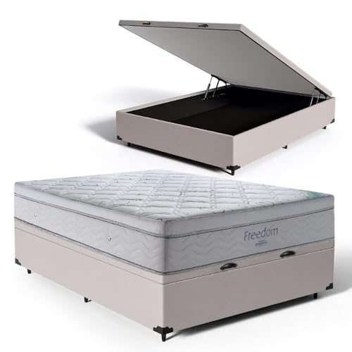 Cama Box Baú com Colchão de Molas Ensacadas D33 Pillow In Ortobom Freedom (Casal)