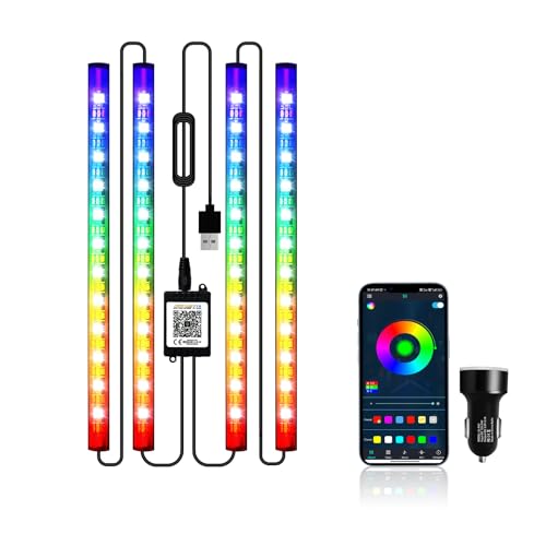 Luces de neon para coche bajo el salpicadero con control App
