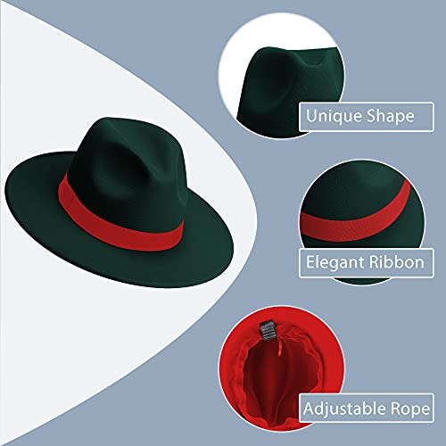 Image of Womens & Mens Fedora Hats, Wide Brim Fedora Hats for Women Men