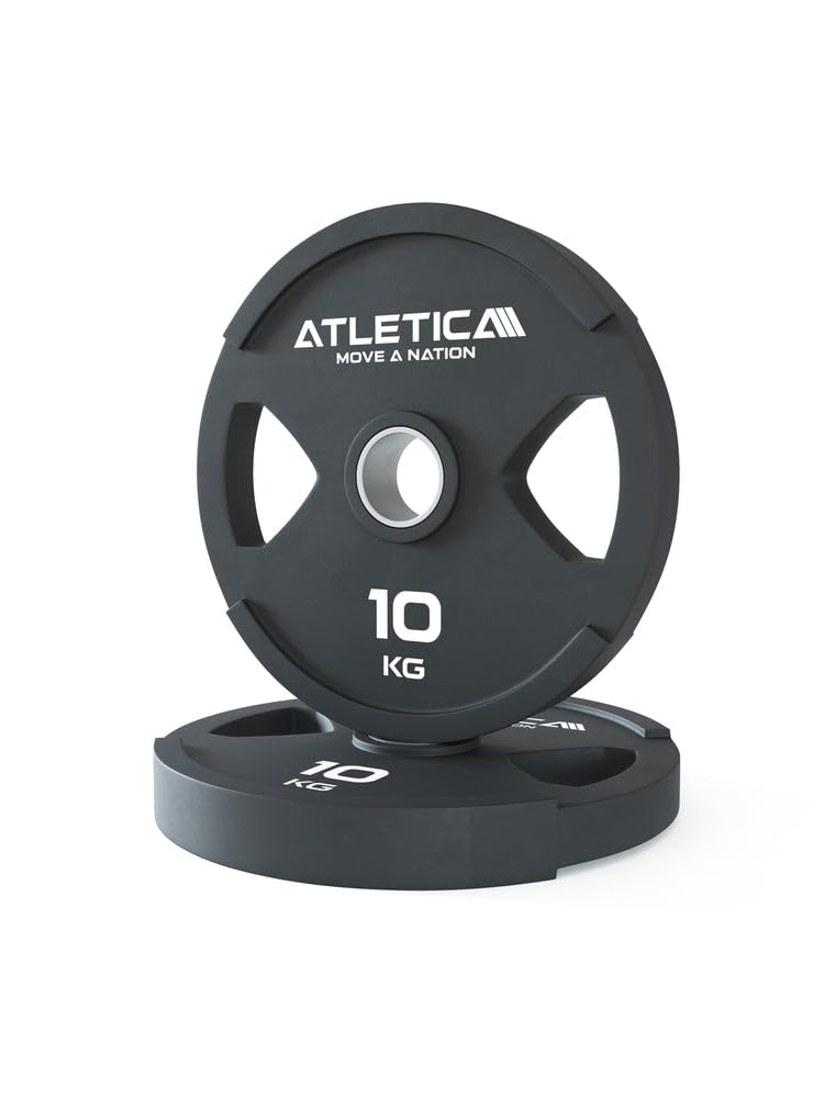 ATLETICA Dual-Gripper Plates (para talerzy do hantli), wysoka ergonomia dzięki konstrukcji z dwoma uchwytami, 2,5 kg do 25 kg