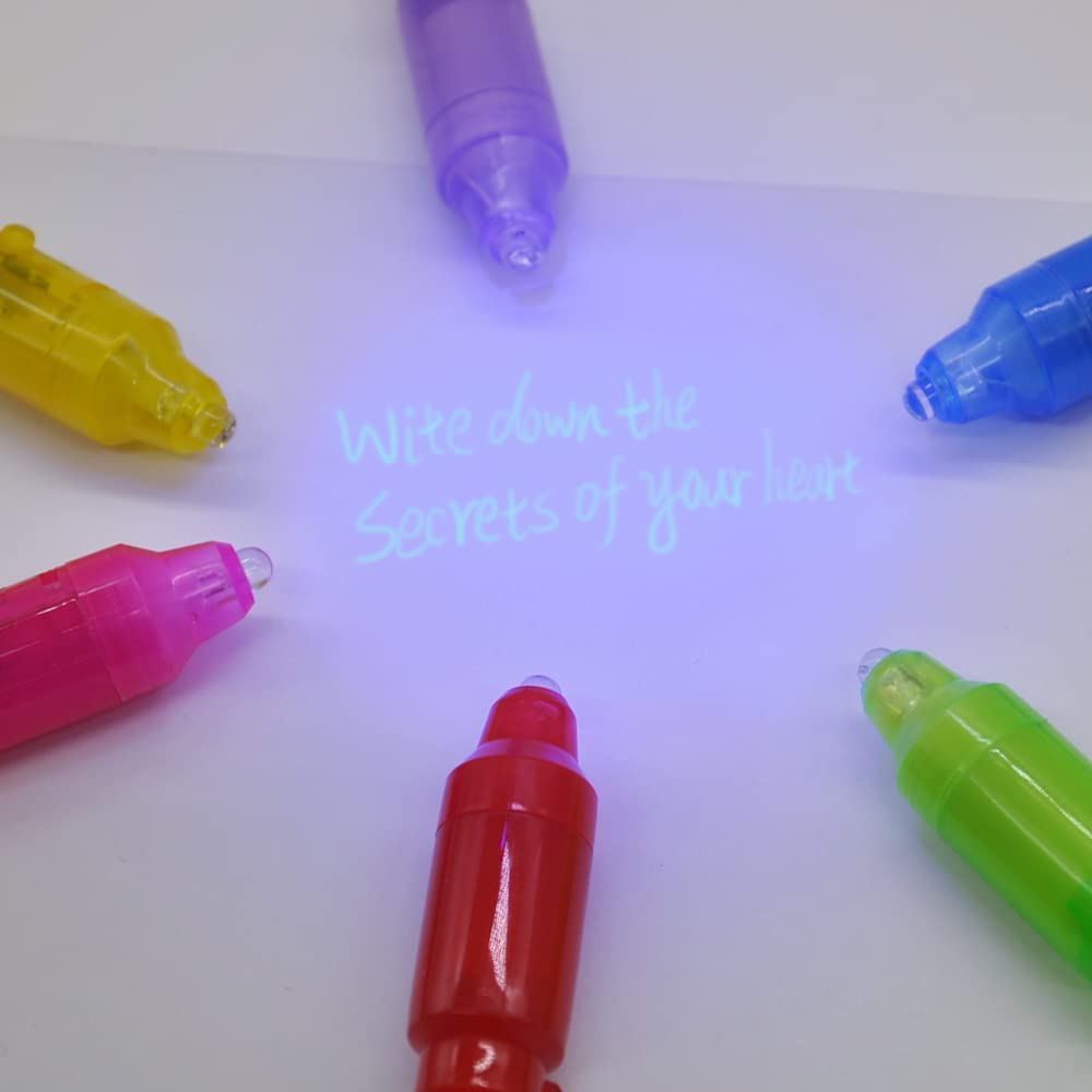 5pcs Invisible Ink Pens for Kids,Spy Pen Invisible Ink Pen with UV