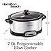 Hamilton Beach 7 Quart Programmable Slow Cooker With Flexible Easy Programming, 5 Cooking Times, Dishwasher-Safe Crock & Lid, Silver (33473)